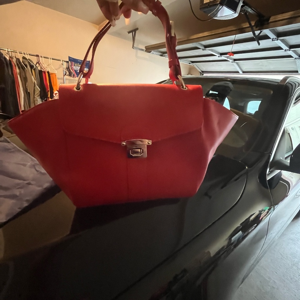 Red Italian Leather Handbag